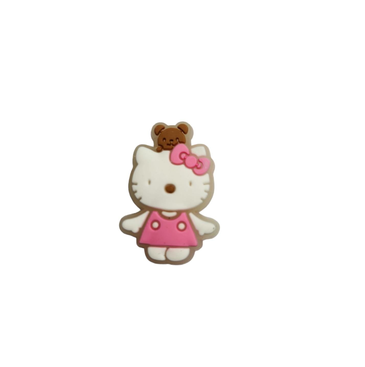 Aplique de Silicone Hello Kitty com urso