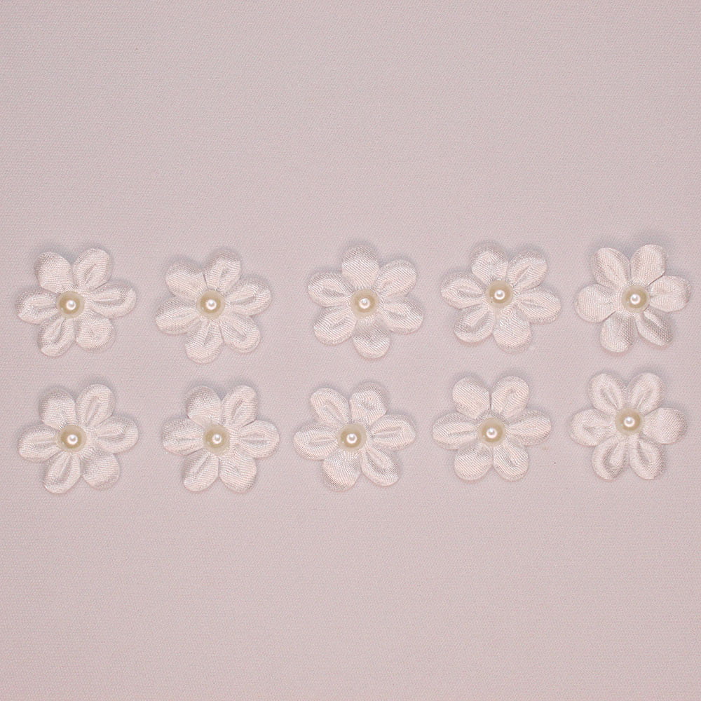 Florzinhas com miolo Pérola 25 mm - Branca