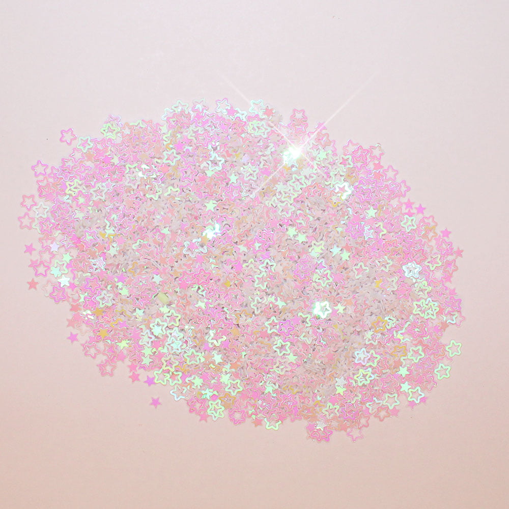 Mini Aplique - Confete Estrela Branco - 5 g