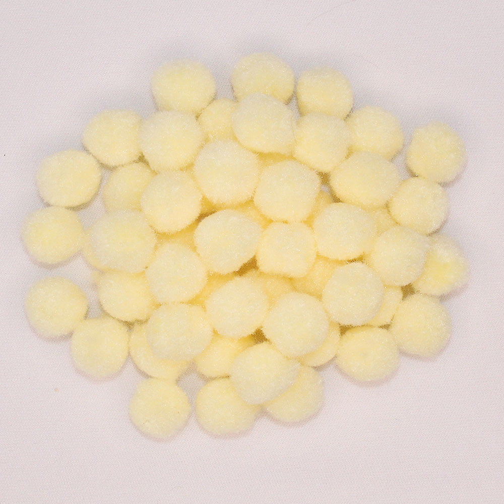 Mini Pompom Amarelo Bebê - 50 unidades