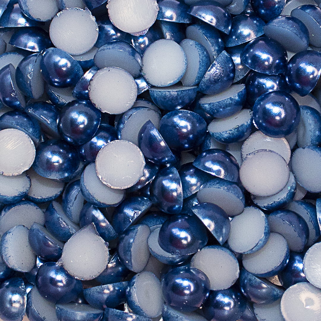 Meia pérola 8 mm - Azul Marinho