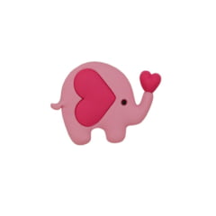 Aplique de Silicone Elefante rosa