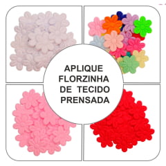 Aplique mini Flor prensada colorida - 20 unidades