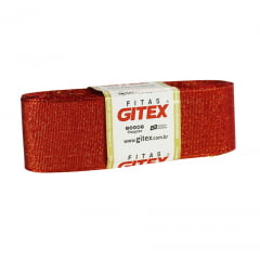 Fita gorgorão Gliter Gitex - Vermelha - 38 mm