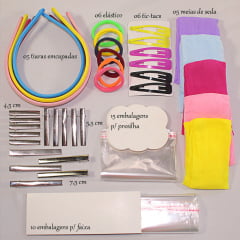 Kit iniciante para laços com acessórios ferramentas e fitas de gorgorão variadas