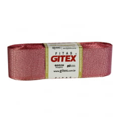 Fita gorgorão Gliter Gitex - Rosa - 38 mm