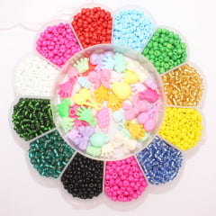 Kit de miçangão colorido para pulseiras e colares infantis