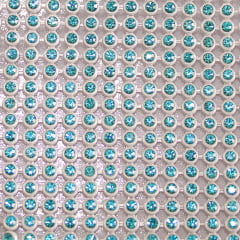Manta Prata com Strass Azul 10 cm x 22 cm