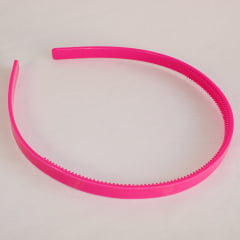 Tiara de Plástico - C/ Dentinho Pink - Largura 8 mm 