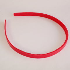 Tiara de Plástico - C/ Dentinho Vermelha - Largura 8 mm 