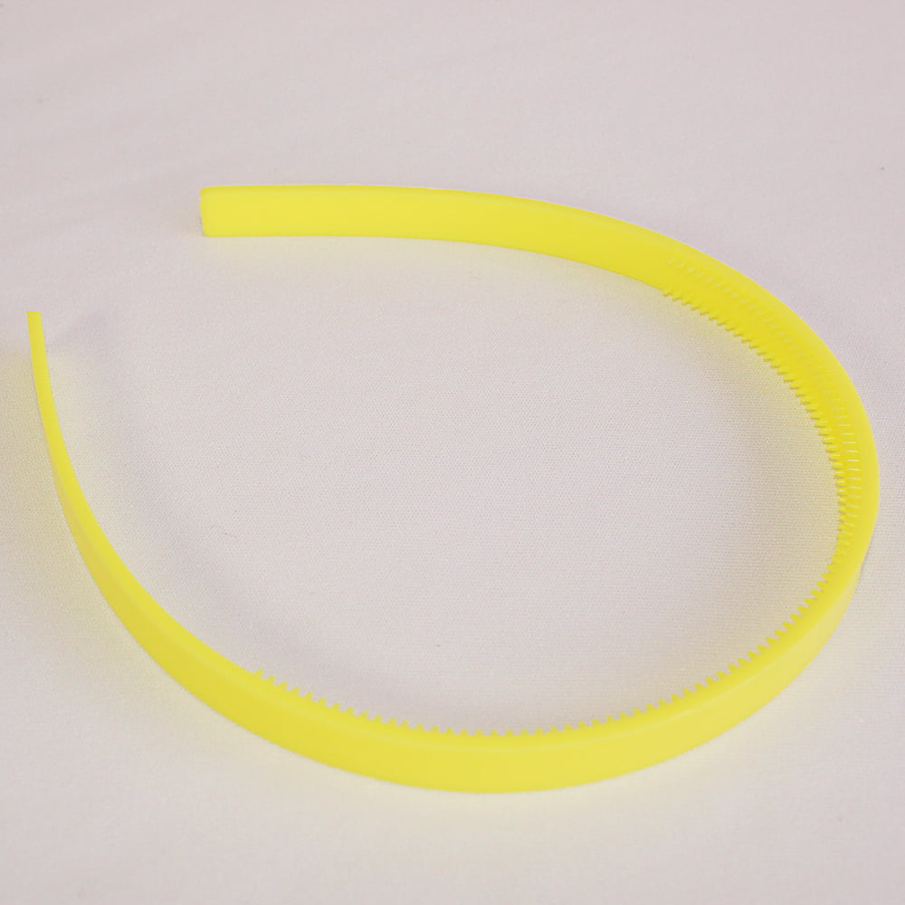 Tiara de Plástico - C/ Dentinho Amarela - Largura 8 mm 