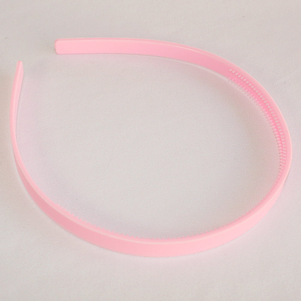 Tiara de Plástico - C/ Dentinho Rosa - Largura 8 mm